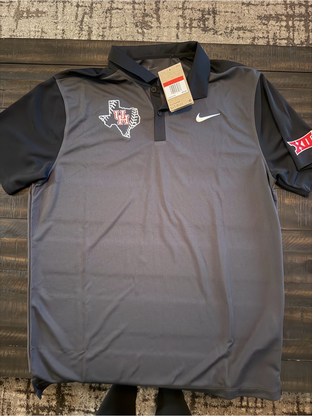 Nike Gray and Black UH Embroidered Polo